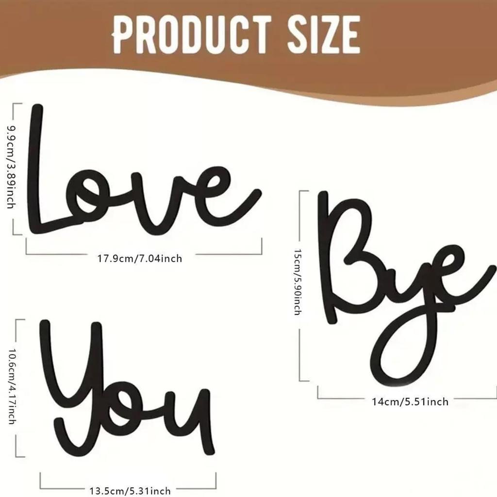 Love You Bye Panneau Décoration au-dessus de la Porte Décoration Murale Décoration en Écriture Bois Pour Porte Maison Cadeau Saint-Valentin Mariage Thanksgiving