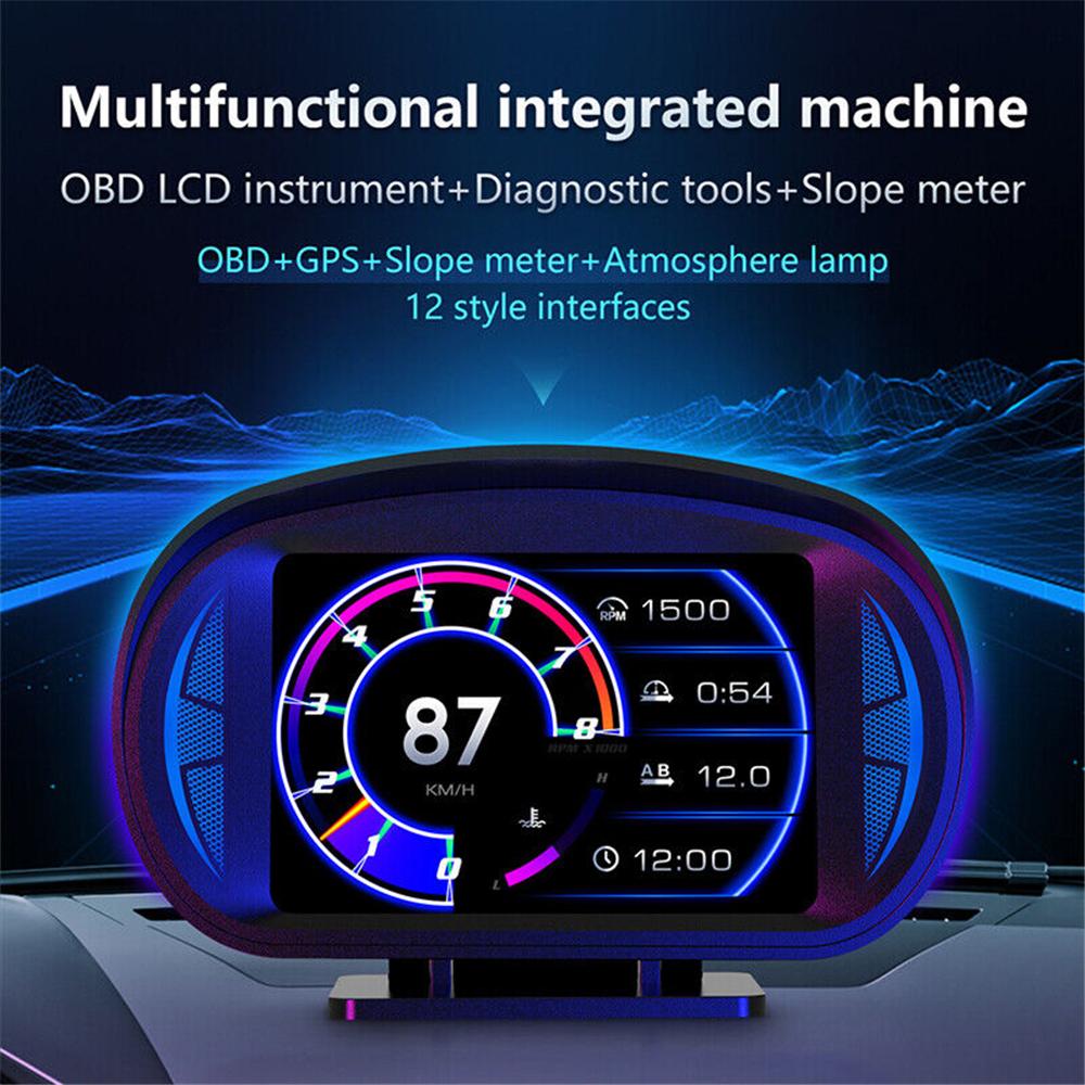 3 In Car OBD GPS HUD Digital Head Up Display Speedometer Speed Temp Alarm Gauge