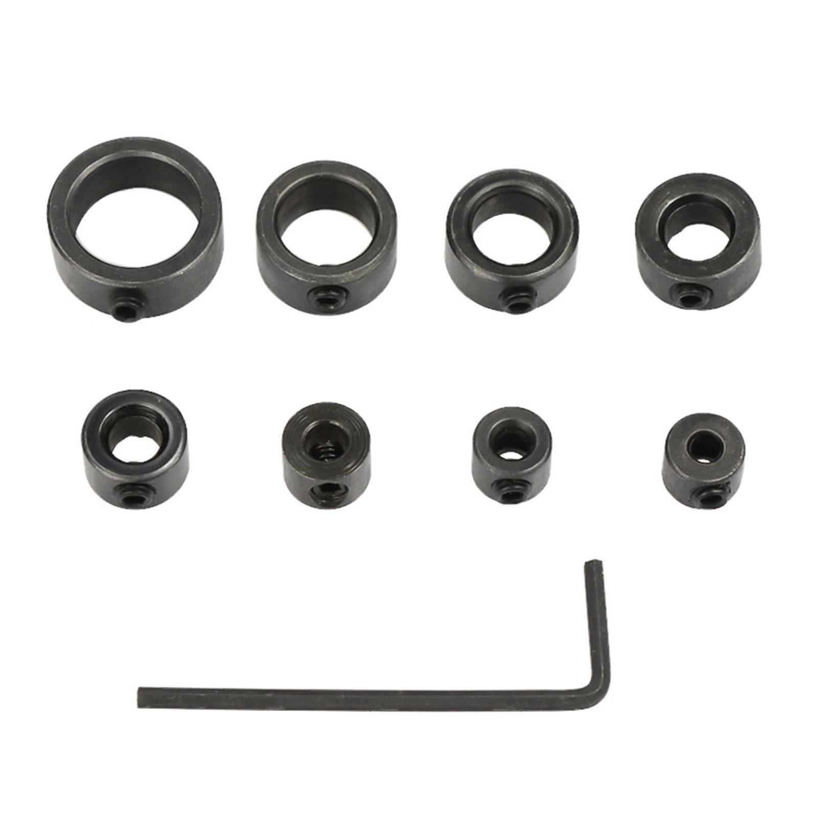 

Набор из 8 стопорных колец для сверла из углеродистой стали с ключом для регулировки глубины сверления дерева, керамики, пластика