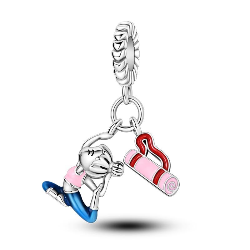Copper Fashion Colorful Charm Beads Blue Love Celtic Knot Dangle Fit Original Fashion Bracelet Necklace Diy Jewelry