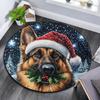German Shepherd Round Area Rug,Carpet Rug for Living Room Bedroom Sofa Playroom Decor,Non-slip Floor Mat