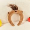 Cute Capybaras Shape Hair Hoop Women Cartoon Headbands Plush Makeup Hairband