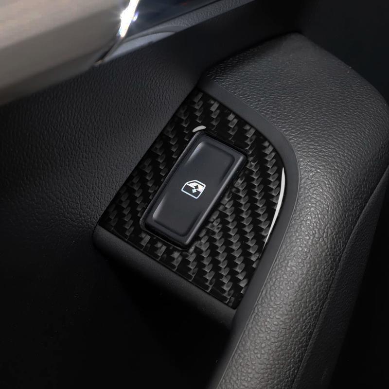 For Skoda Octavia 2017- Carbon Fiber Door Window Control Button Panel Frame Car Accessories Interior Decorative Stickers