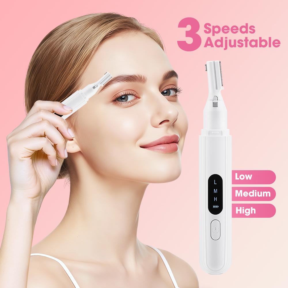 Rechargeable Electric Eyebrow Trimmer Pencil Face Hair Remover for Women Dual Sides Useable Automatic Eyebrow Shavers