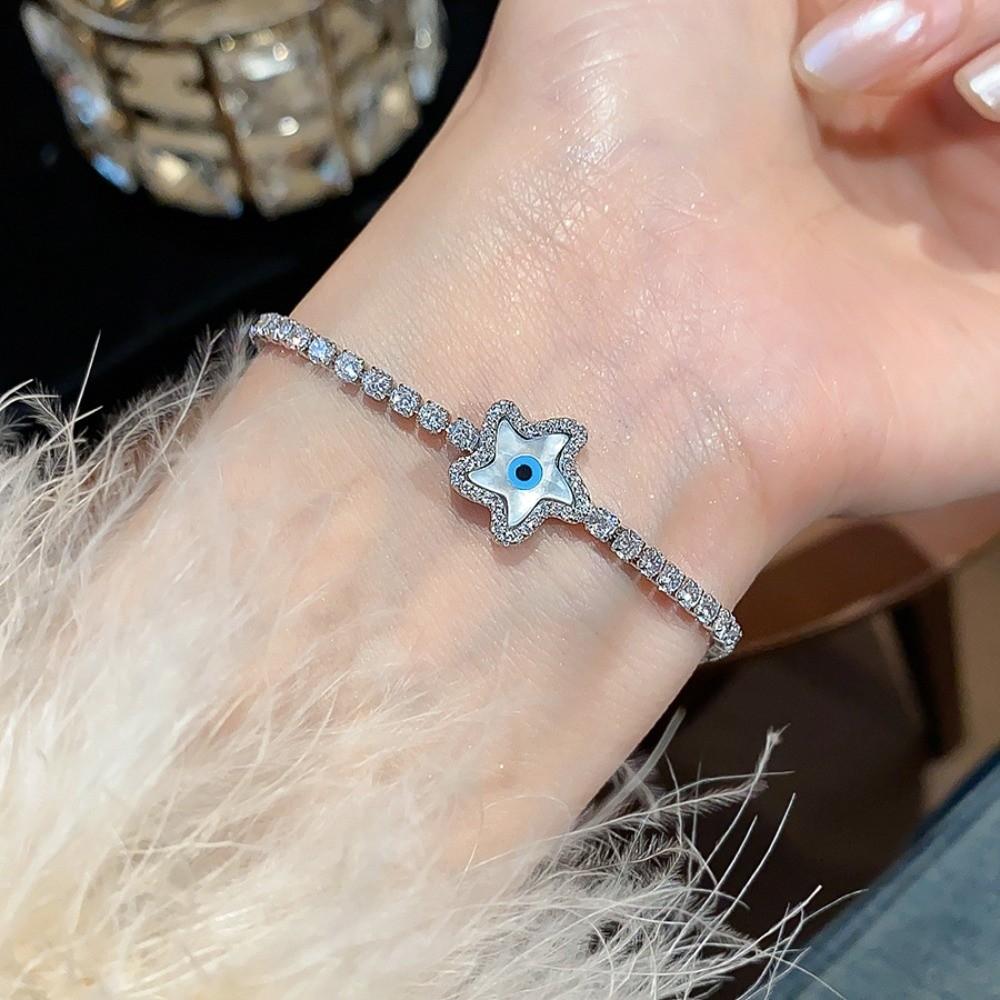 Luxury Vintage Devil's Eye Bracelet Copper Zircon Banquet Clothes Jewelry Party Favors