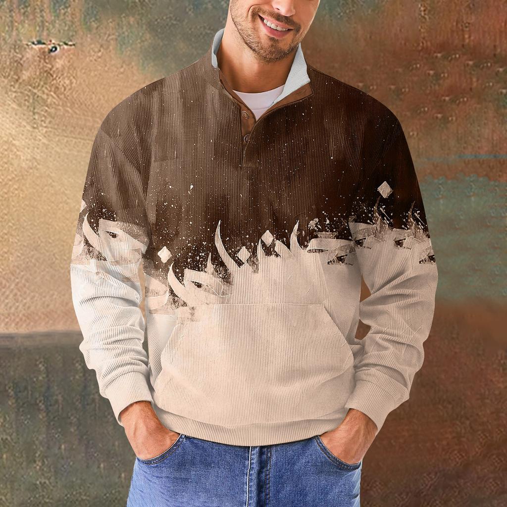 Men's Retro Casual Gradient Printed Sweatshirt