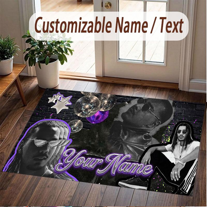 Custom Name Crystal Velvet Rug,Apache 207 Comfortable Anti Slip Floor Mat For Room Decoration