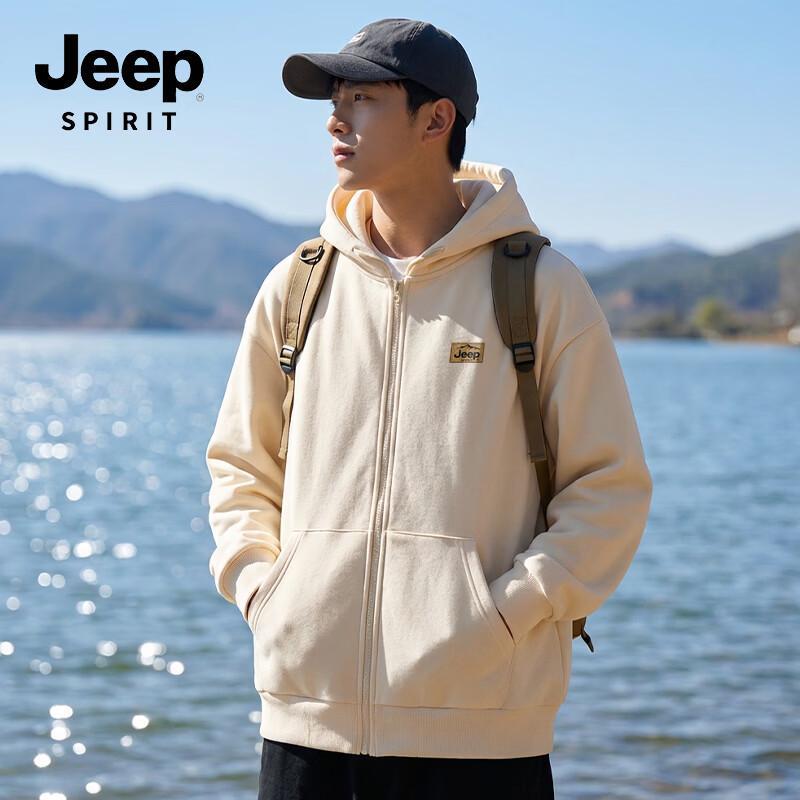 JEEP SPIRIT Men s Anti-Pilling Hooded Sweatshirt Jacket 3XL