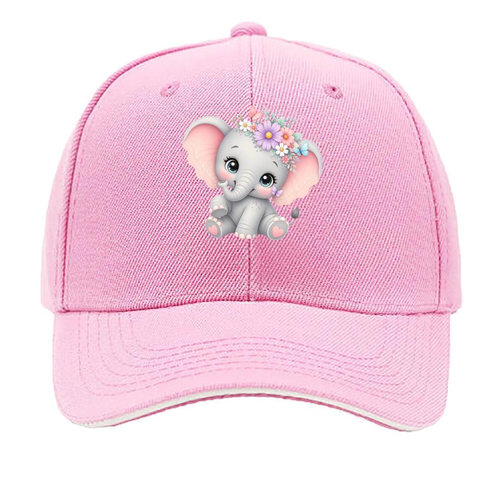 Pastel Baby Elephant Garden Charm Sandwich Baseball Cap Sun Cap Outdoor Workouts Hat