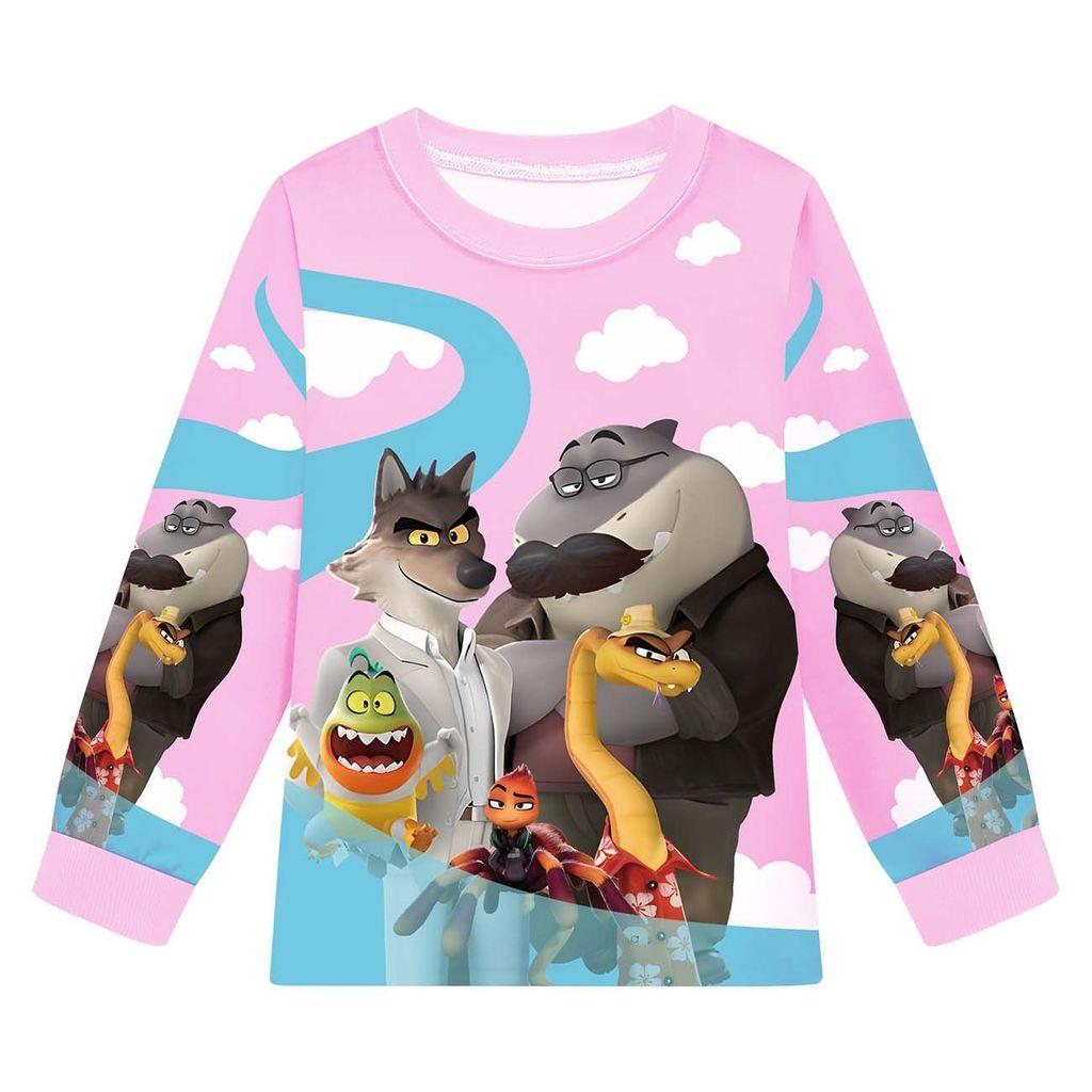 Set Haine Copii Băieți Fete Anime Desene Animate Tipărit Bărbați Răi Casual Mâneci Lungi Tricou Pantaloni