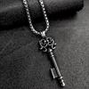 A Titanium Steel Key Pendant, Punk Necklace, Retro Trendy Men'S And Women'S Stainless Steel Cast Totem Pendant