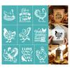 2pcs Self-Adhesive Silk Screen Printing Stencil for Painting On Wood DIY Decoration T-Shirt Fabric Chook 220x280mm