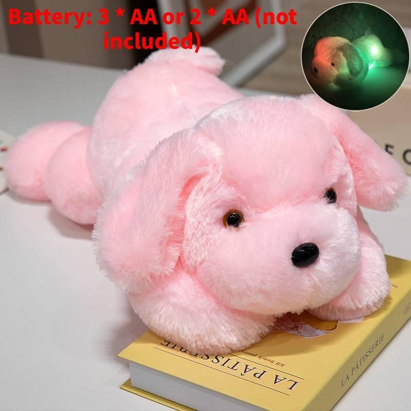 Colorful Emitting Light Dog Plush Toy Cute Girl Children Bedroom Gift Decoration