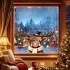 Highland Cow Window Decals Cute Christmas Static Sticker, PVC Waterproof Cling for Holiday Festive Stickers Home Decoration, Removable Glass