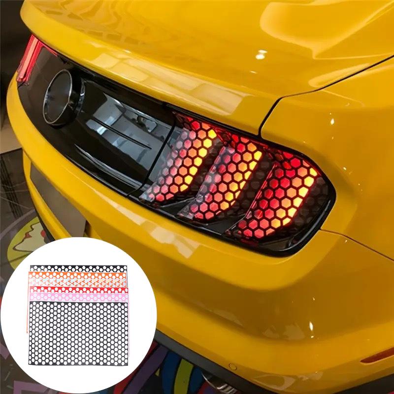 2Pcs Creative Trendy Taillight Stickers Car Rear Light DIY Decorative Sticker Universal Auto Honeycomb Sticker Decor Accessories