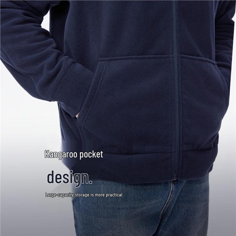 Giordano Men's Loose-Fit Hooded Fleece Jacket
