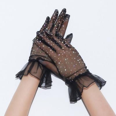 Floral Transparent Gloves Retro Short Gloves High Quality Wedding Gloves  for Women