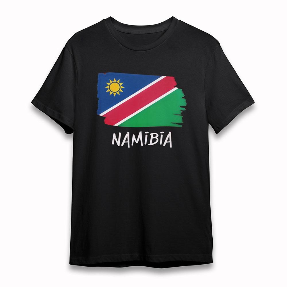

Women s Plus Size Comfy T-Shirt Namibia Sun Flag Short Tee Soft Cotton Tee Black 3XL