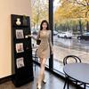 Elegant Black Long-Sleeved Petite Dress for Women - French Design, Slim-Fit, Waist-Cinching, Short Skirt, New Spring/Autumn Trend