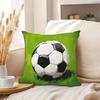 Soccer Themed 3D Football Print Double-Sided Throw Pillow Cover, Decorative Cushion Case For Man Cave And Game Room