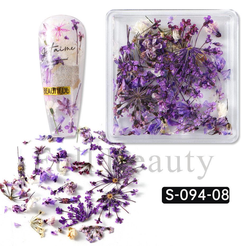 Nail Art Dried Flower, Japanese Monet Garden Color Scheme Petal Small Floral Mixed Nail Dried Flower