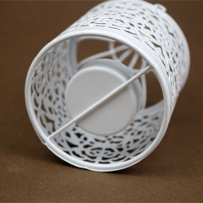 White Bird Cage Candle Holder with Intricate Hollow Designing Candle Stick for Weddings and Parties