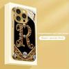Creatieve Elegante Letter R Goud Metallic Verf Glas Telefoonhoesje Voor iPhone 17 16 15 14 13 12 11 Pro Max 14 Plus 17 Air 16E Cover