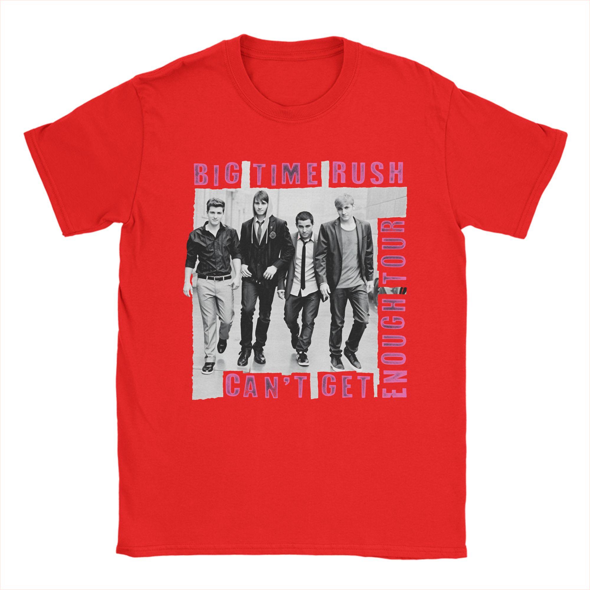 Big Time Rush Тур 2025 Одежда Унисекс Футболка 100% Хлопок Футболка с Графическим Принтом Футболка Одежда S