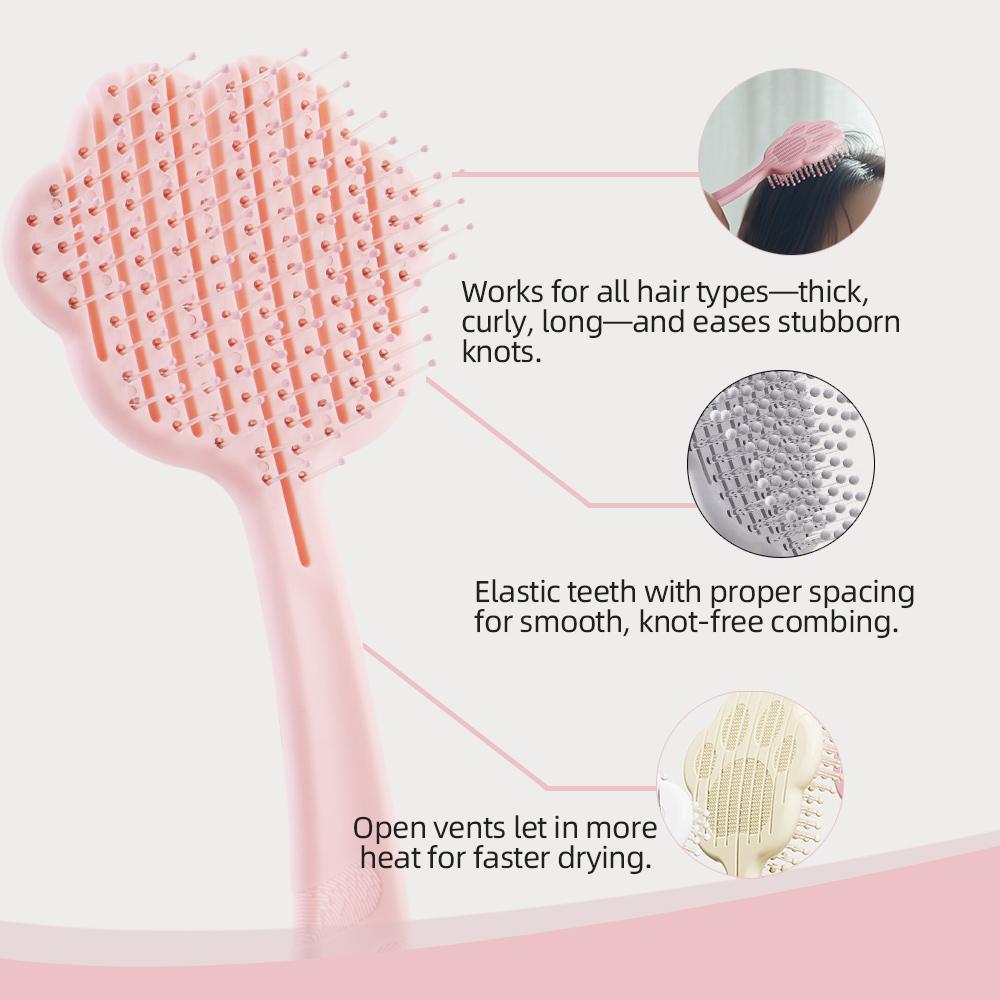Factory Stock Plastic Vent Hair Brush for Women with Massage Comb Portable Detangling & Smoothing Quick Drying Salon Use