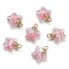 10Pcs 17x19mm Luminous Quicksand Beads Five-pointed Star Charms Pendants Ornaments for Necklace Earrings DIY Jewelry Making
