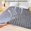 Waterproof Quilted Mattress Protector Cover Thickened Breathable Mattress Topper for Single or Double Bed