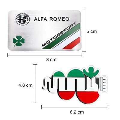 Pegatina para Coche Para 159 147 Pegatina de Estilo para Coche Insignia Emblema Trasero 3D de Aluminio Calcomanía para Carrocería Para Alfa Romeo Giulia Stelvio Gi SY1