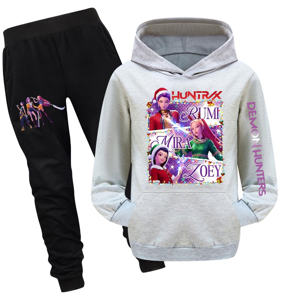 Children's Hooded Top And Pants Two-piece Tracksuit Set Long-sleeved Printed Sweatshirt Set