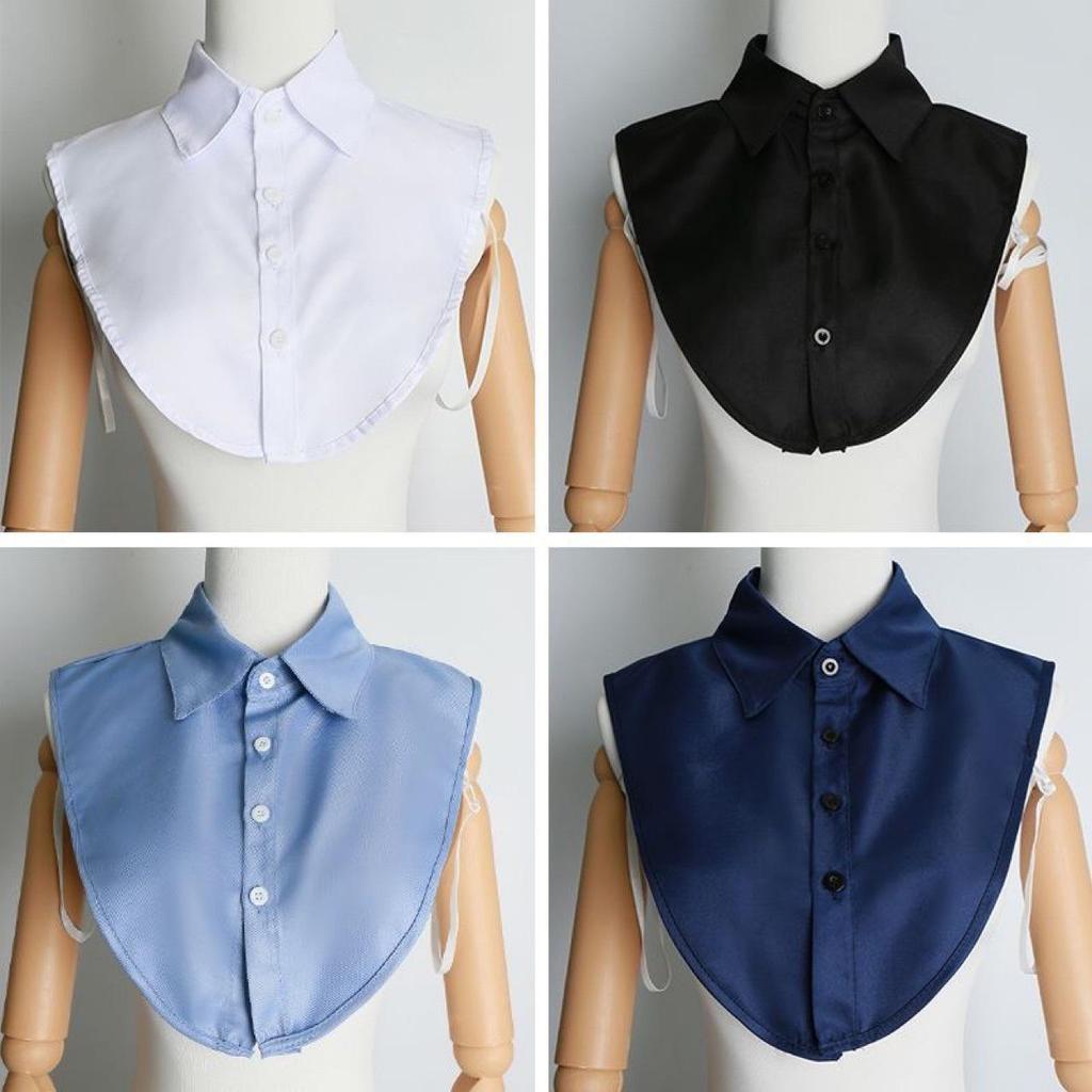 Women's Detachable White Shirt Collar – Decorative, Square, Stand-Up, Cotton, Round Collar for Spring and Autumn.