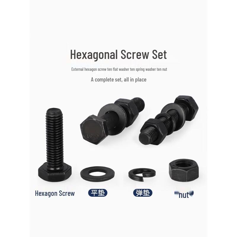 Hangshi Grade 12.9 High-Strength External Hex Bolt and Nut Set