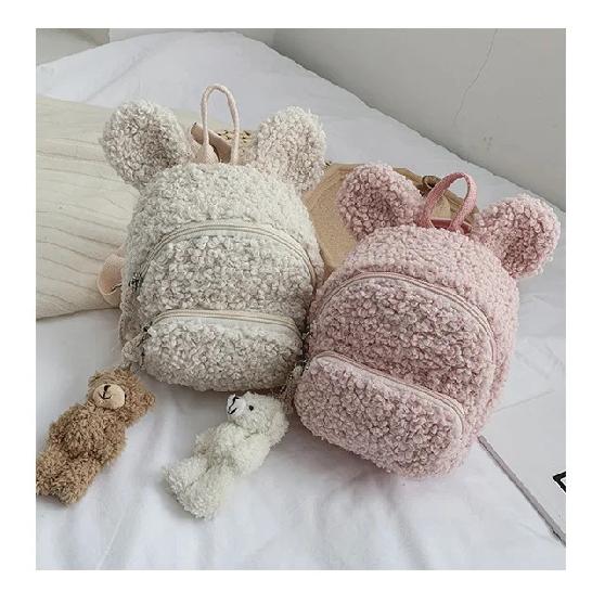 Children Backpack Students Class Bags for Girls Winter Cute Cartoon Plush Backpack Mother Kids Little Bear Bag Mochila Infantil