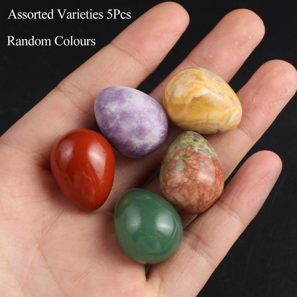 5 buc, Ornament Decorațiune Cristal Vindecător Reiki, Pietre Naturale Energetice Piatră Prețioasă Ouă Făcute Manual Decor Casă pentru Paște, Crăciun, Cadouri de Ziua Recunoștinței