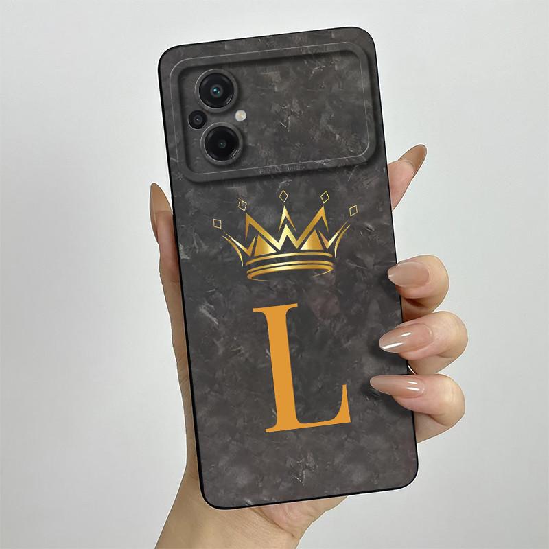 For Xiaomi Poco M5 Case Xiaomi Poco M4 5G Phone Case POCO M5 M5S M4 Crown Letters Camera Protection Square Liquid Silicone Cover