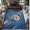 Chicago Cubs Crystal Velvet Rug, Custom Name Text Personalized Non‑Slip Floor Mat for Home Decor Gift