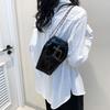Street Style Small Square Pvc Bag With Magnetic Closure And Stud Embellishments