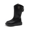 Girls' Flannel Two Cotton High Top Boots Autumn and Winter New Item Little Girls' Knight Boots Korean Version Medium and Large Children's Cotton Boots