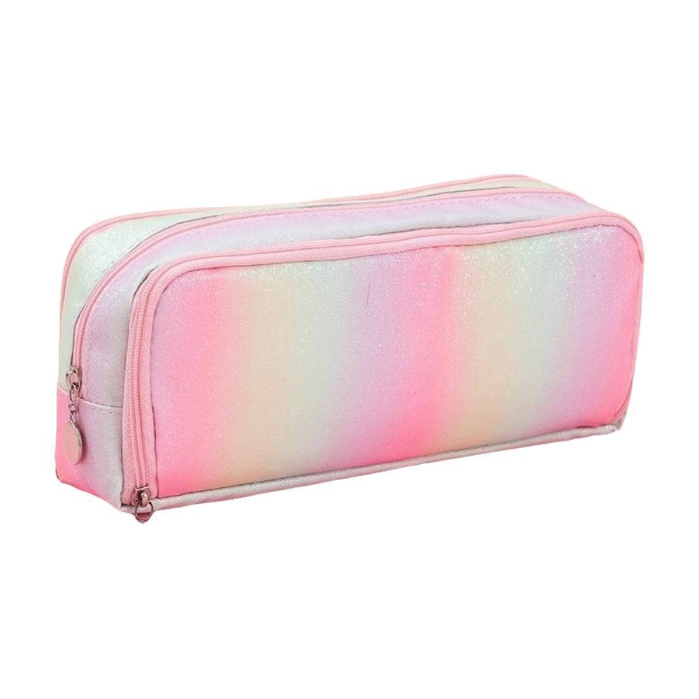 4 Compartments Pencil Pouch Zipper Closure Pen Case Large Pencil Bag  For Girls