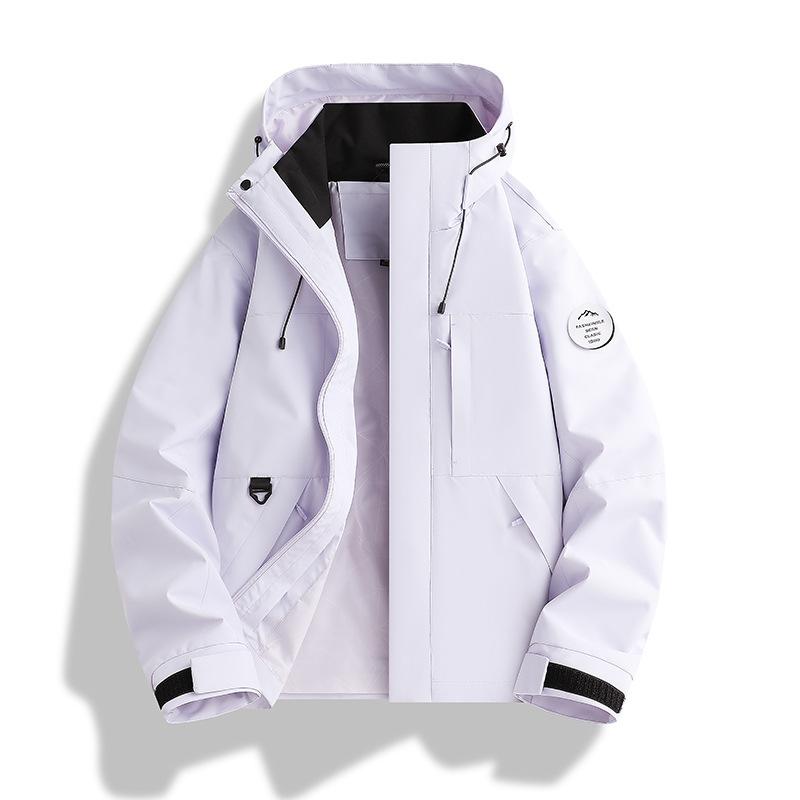 The latest physical spring and autumn single clothes jacket men's and women's windproof and waterproof outdoor mountaineering suit hooded jacket