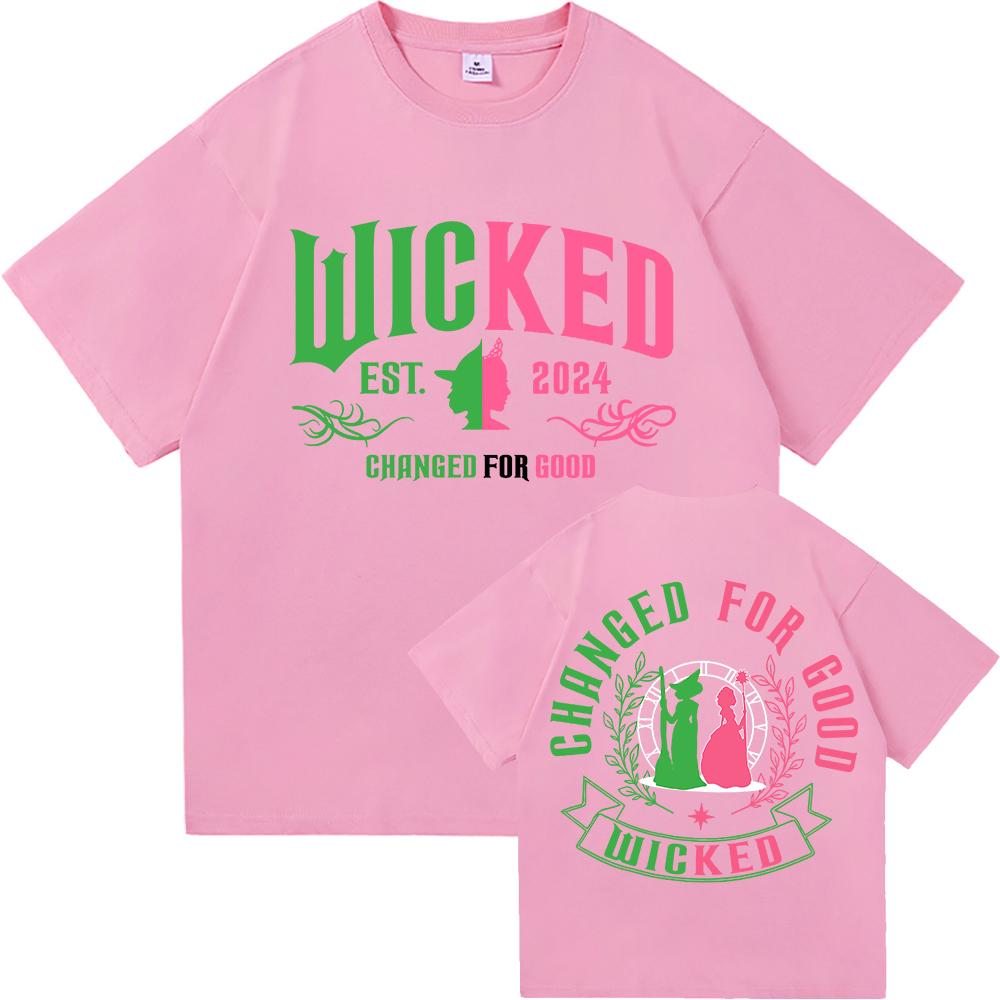Wicked Change for Good T Shirt Hot Fashion Men Harajuku Aesthetic Elphaba Glinda T-Shirt Unisex High Quality Cotton Tees Shirts