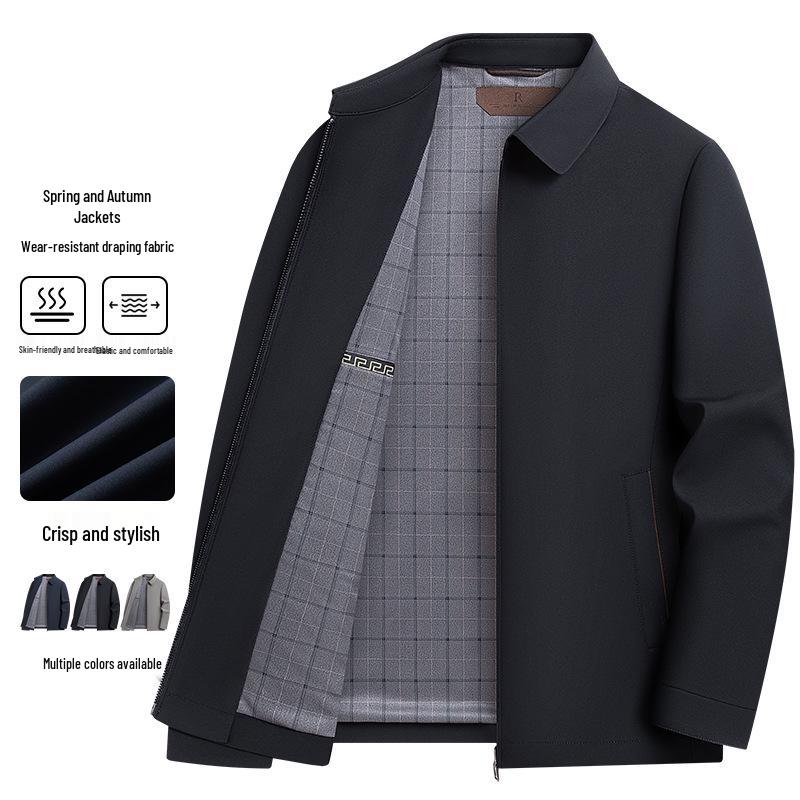 Men's Lapel Jacket 2026: Spring/Autumn Versatile Slim-fit Business Casual for Middle-aged Dads
