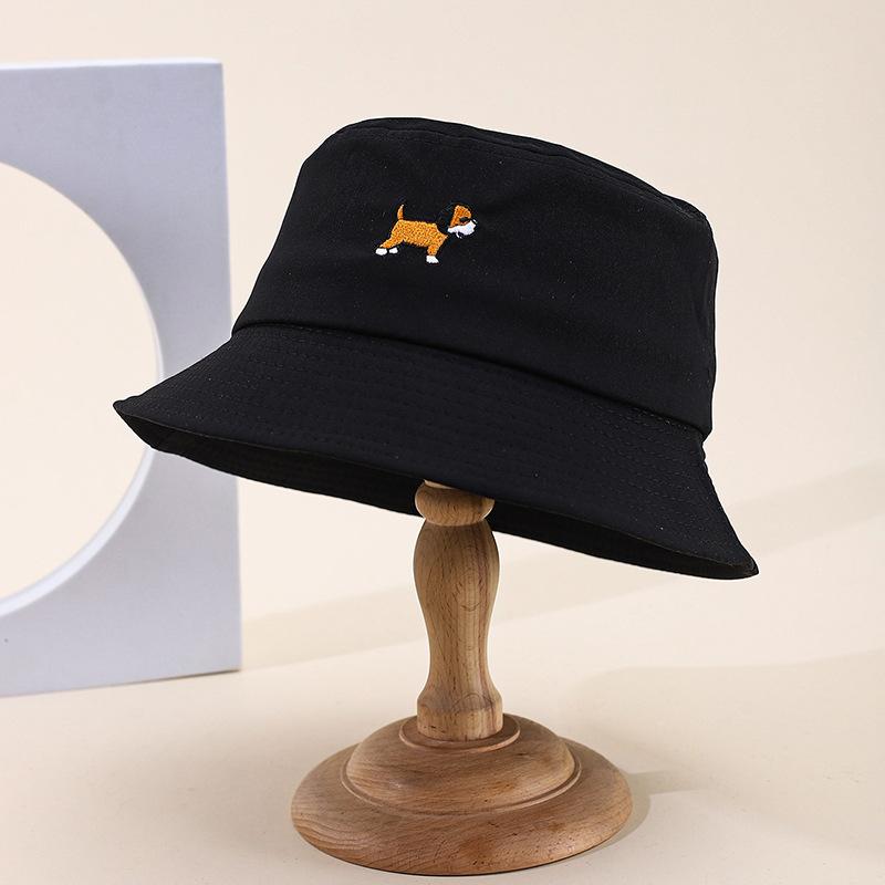 New embroidered fruit bucket hat female export double-sided can wear sunshade basin hat spot