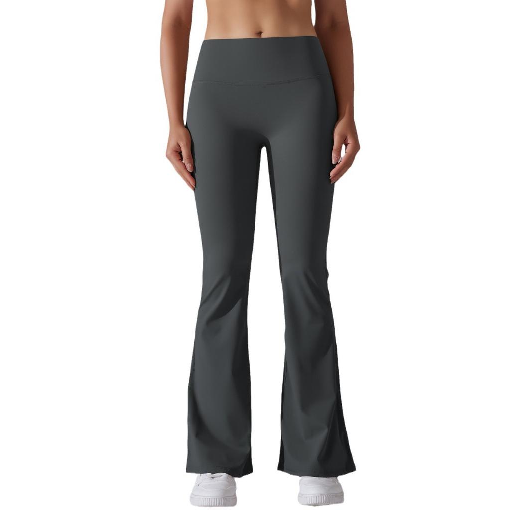 European and American T-line Wide-leg Leggings, Nude Hip-lifting Yoga Flared Pants, High-waisted Casual Fitness Pants