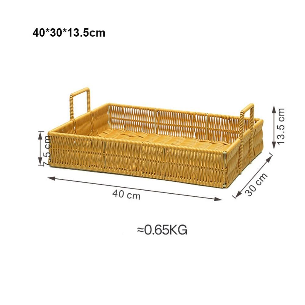 Portable Handwoven Bread Storage Basket Breathable 7 Styles Outdoor Picnic Basket Double Handle Fruit Tray Sundries Organizer
