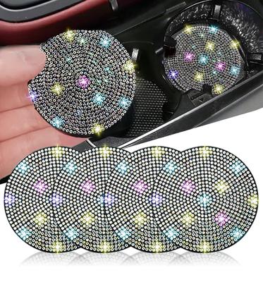 NBTEPEM 4 Stück Bling Auto Getränkehalter Untersetzer 2,75" Rutschfest Stoßfest Universal Mode Auto Untersetzer