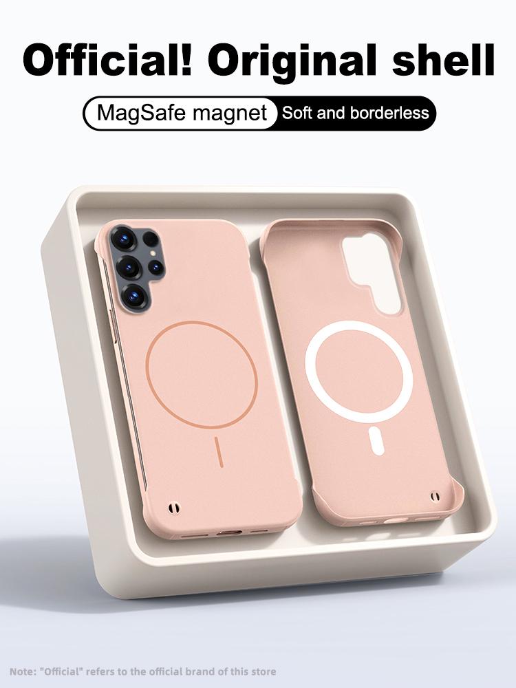 

Frameless Magnetic Phone Case For Samsung Galaxy S26 Plus Ultra For Magsafe Ultra Thin Soft PC Matte Skin Feel Back Cover Galaxy S26